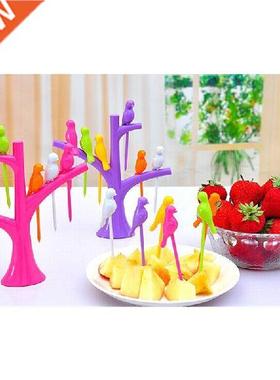 1 Set Animal Fruit Forks Birdie Fruit Fork Snack Dessert