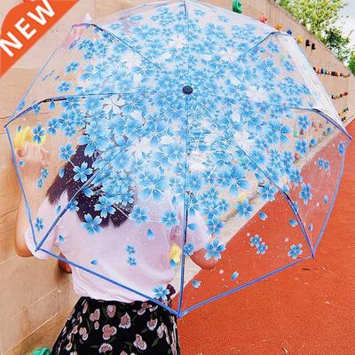 Small Daisy Automatic Umbrella POE Tarpaulin Transparent