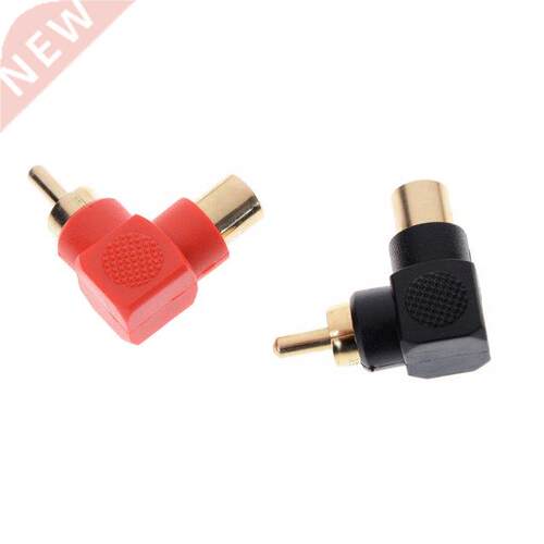 1 PCS Red/Black 90 Degree RCA Right Angle Male to Female Pho