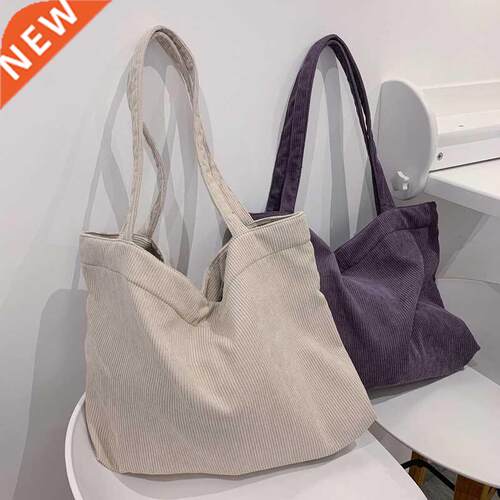 Corduroy Bg for Women 2022 Shoulder Bgs Shopper Girls Hnd