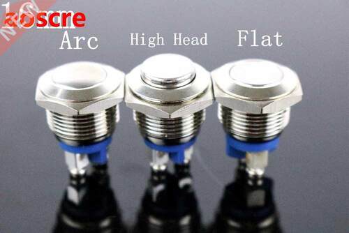 16mm Start Horn Button Momentary Stainless Steel Metal Push