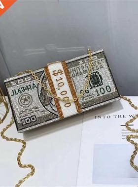 New crystal oney USD bags Dollar Design Luxury Diaond Even