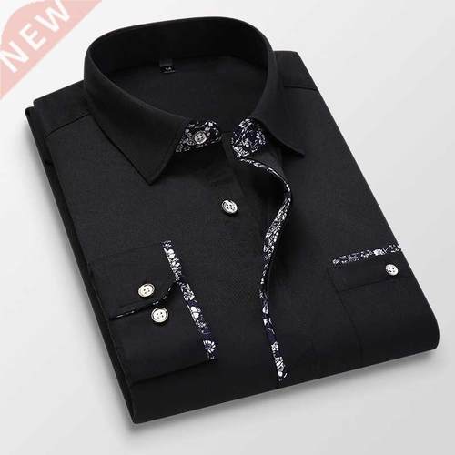 Quality Men Shirt Long Sleeve Fashion Business Dress Casual