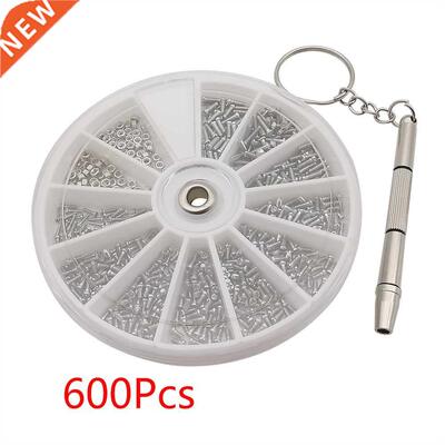600Pcs Screws Nuts Assortment Kit Small Nickel-Plated Iron E