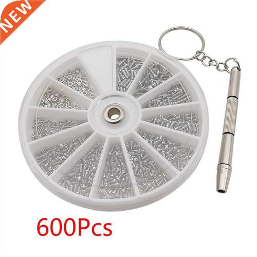 600Pcs Screws Nuts Assortment Kit Small Nickel-Plated Iron E