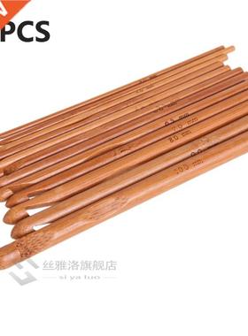 12Pcs Bamboo Handle Crochet Hooks Knit Weave Yarn Craft Knit