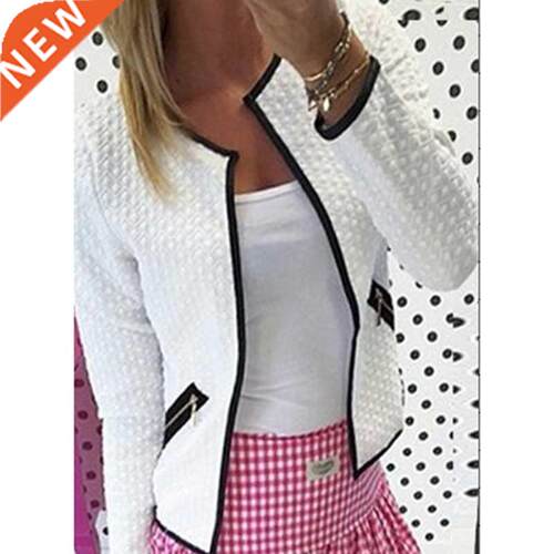 Hot Sale Women Fashion Solid Color Pocket Zipper Casual Jack