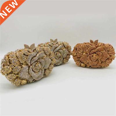 Luxury Diamond Clutch Wedding Bridal Crystal Inlaid Handbag