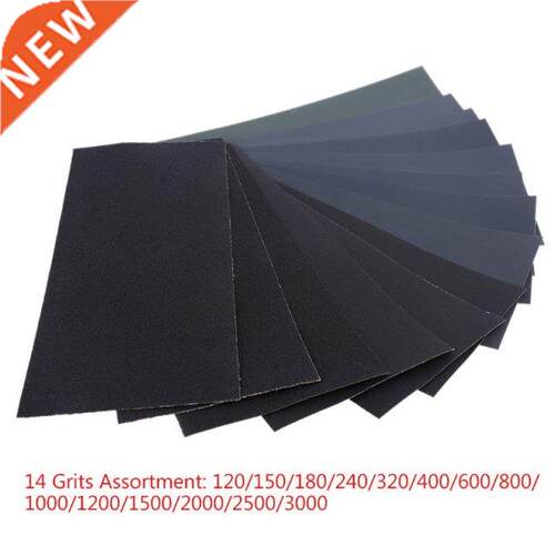 14PCS Wet Dry Sandpaper 120-000 Grit Assortment Abrasive Pa