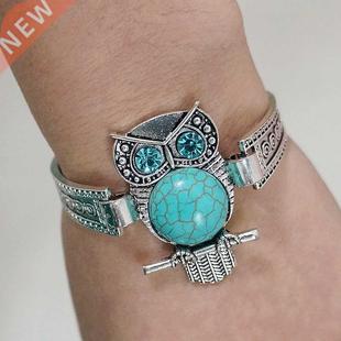 Classical Vintage Owl Turquoises Bracelet & Bangles for