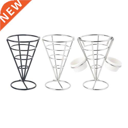 1Pcs Cone Basket Stainless Steel French Fry Rack for Events