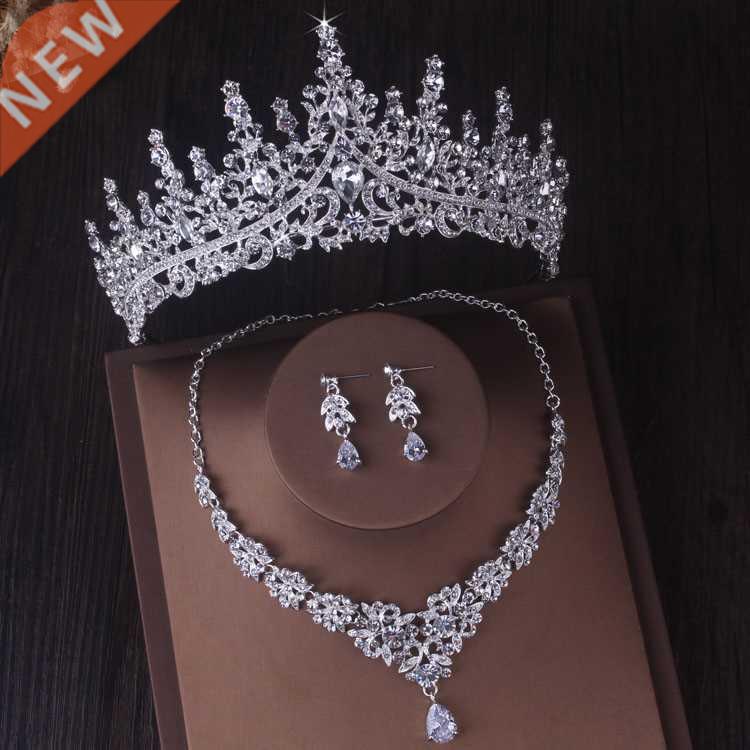 Gorgeous Silver Color Crystal Bridal Jewelry Sets Fashion Ti