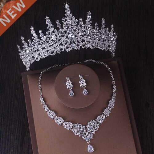 Gorgeous Silver Color Crystal Bridal Jewelry Sets Fashion Ti