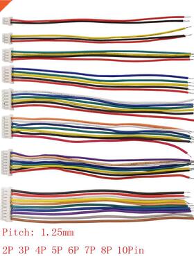 10Pcs JST 1.25mm 1.25 2/3/4/5/6/7/8/10 Pin Female Wire Cable