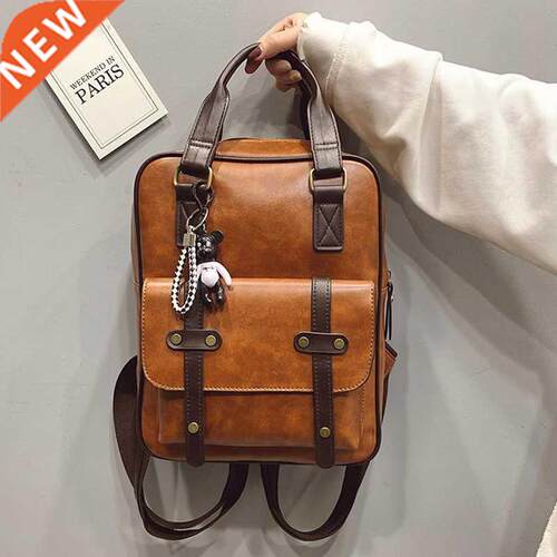 Women Anti Theft Backpacks Students Brown School Bags for Te