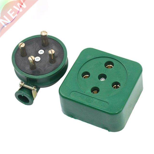Green Round Pin 3 Phase 4 Wire 3P4W Industrial Socket Set 25
