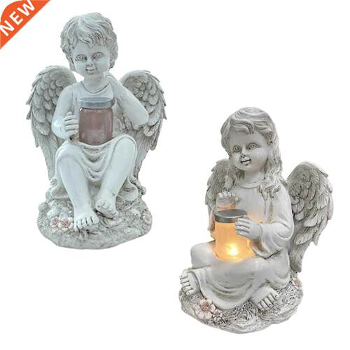 Angle Statue Solar LED Light Garden Statue Resin Statue