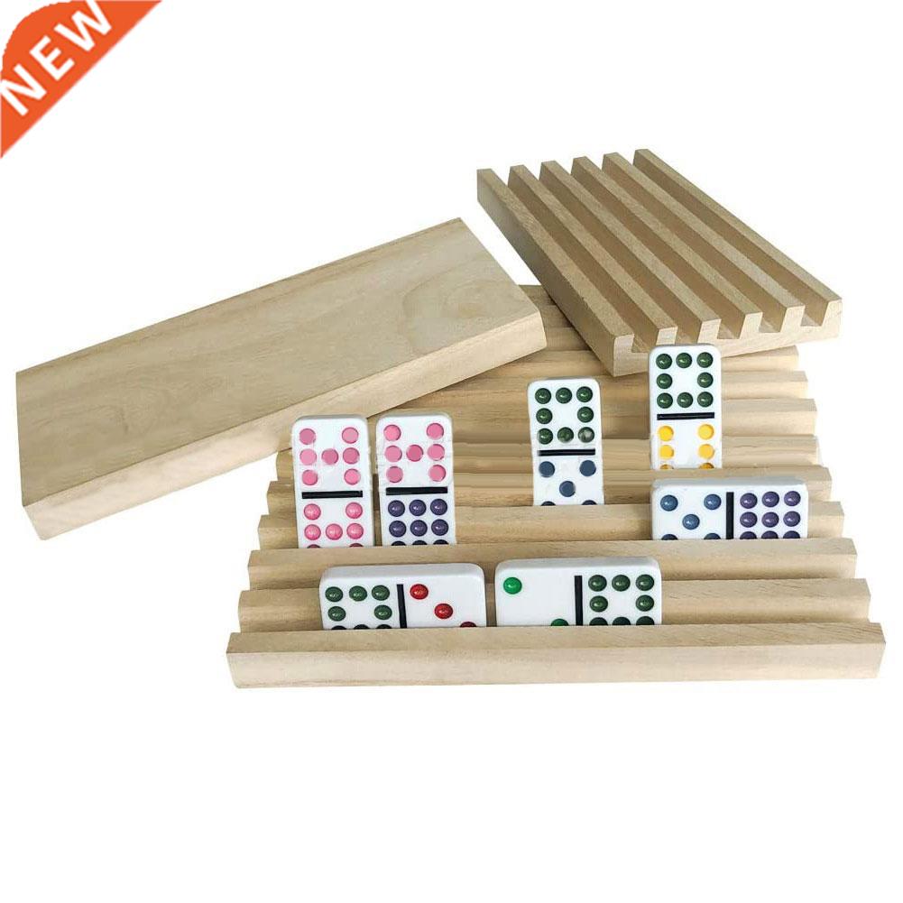4PCS/Set Domino Racks Premium Domino Wooden Trays Holders