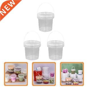 3pcs Transparent Storage Buckets Portable Jam Buckets