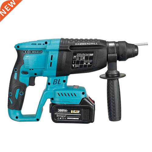 Brushless Cordless Rotary Hammer Drill 2 Batteries Recharge