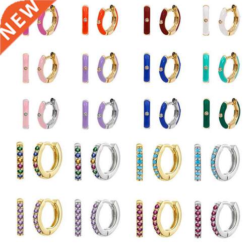 AIDE 20 Color Round Silver Hoops Earrings Women 2022 rendy P