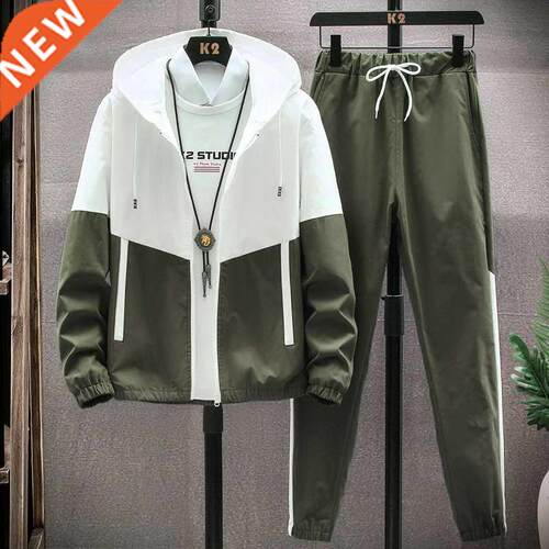 Men Tracksuit Casual Hoodies Sets 2022 Spring New Male Jacke
