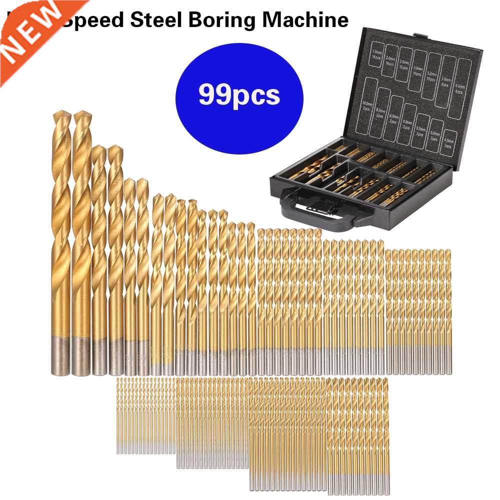 99pcs twist drill hss titanium coated twist drill bit set
