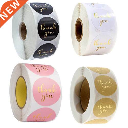 500pcs Round Labels Kraft Paper Thank You Sticker Dragees Ca