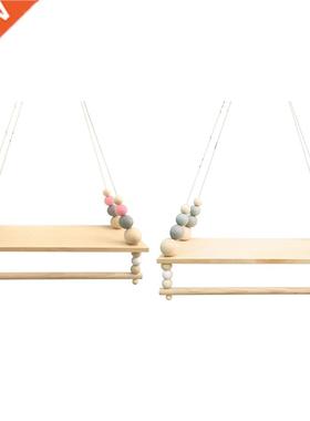 Wooden Wall Shelf With Clothes Rack Children Room Craft