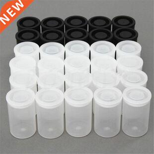 10pcs Plastic Empty Black/White Bottle 35mm Film Cans Canis
