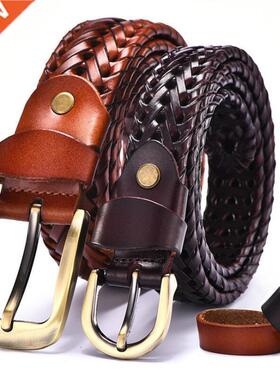 women Brided Belt For Men&mp;#39;s Woven Belt Luxury Genuine