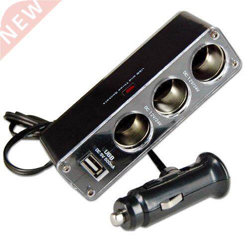 3 MANIER MULTI SOCKET SPLITTER USB PLUG CHARGER DC 12 V/24