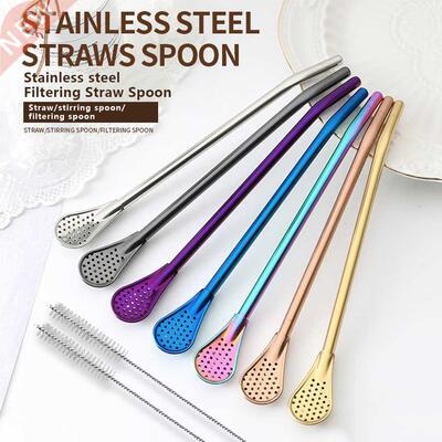 7 Pcs 18cm Drinking Straw Bent Colorful Loose Leaf Beverage