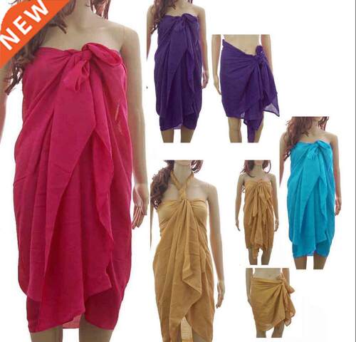 PLAIN LARGE SARONG BEACH POOL VER UP SWIMWEAR WRAP PAREO FRE