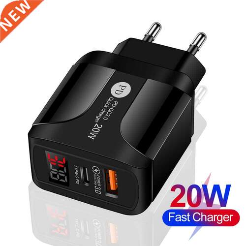 Quick PD Charger 20W QC3.0 USB Type C Fast Charger Power Ada