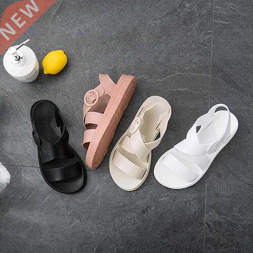 2022 summer flat sandals female gladiator open-toed soft jel