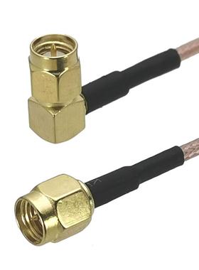 1Pcs RG16 SMA Male Plug to SMA Male plug Right angle Connec