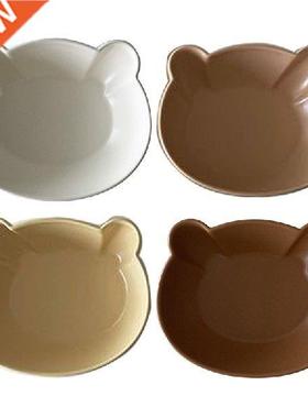 94PF Ceramic Small Dessert Bowls Cute Bear-Shaped Flat Soup