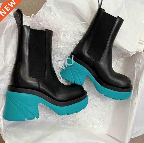 2022 Brand Designer Winter Women Boots Knee-length Round Toe