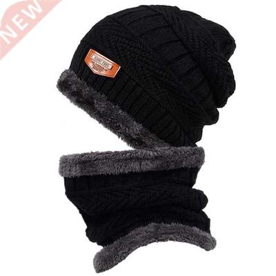 New Coral Fleece Scarf Winter Hat Soft Beanie For Men Warm B