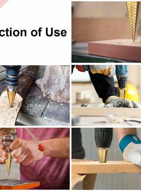 4Size HSS Titanium Coated Step Drill Bit Drilling Power Tool