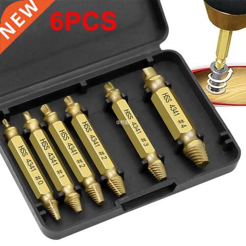 6pcs Damaged Screw Extractor Speed Out Drill Bits Removal Br