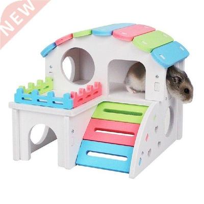 Hamster House Pet Exercise Toy Rainbow Bridge Seesaw Swing