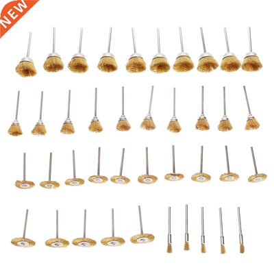 40Pcs Dremel Accessories Brass Wire Wheel Brushes Rotary Too
