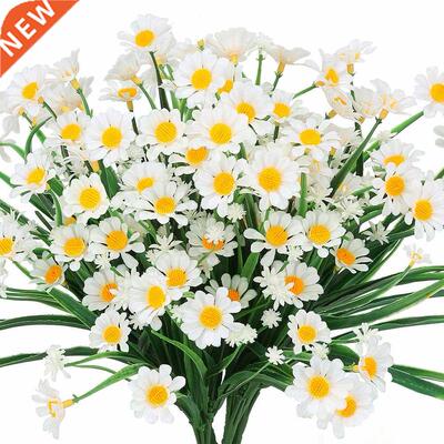 1 Bundles Outdoor Artificial Daisies Fake Flowers UV Resista