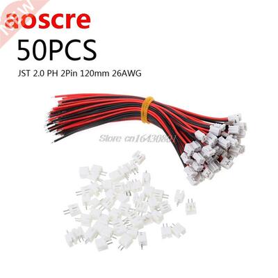 50 SETS Mini Micro JST 2.0 PH 2-Pin Connector Plug with Wire