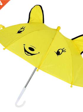 AT69 -Children Panda Pattern Mini Yellow Umbrella Playing