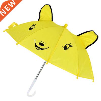 AT69 -Children Panda Pattern Mini Yellow Umbrella Playing