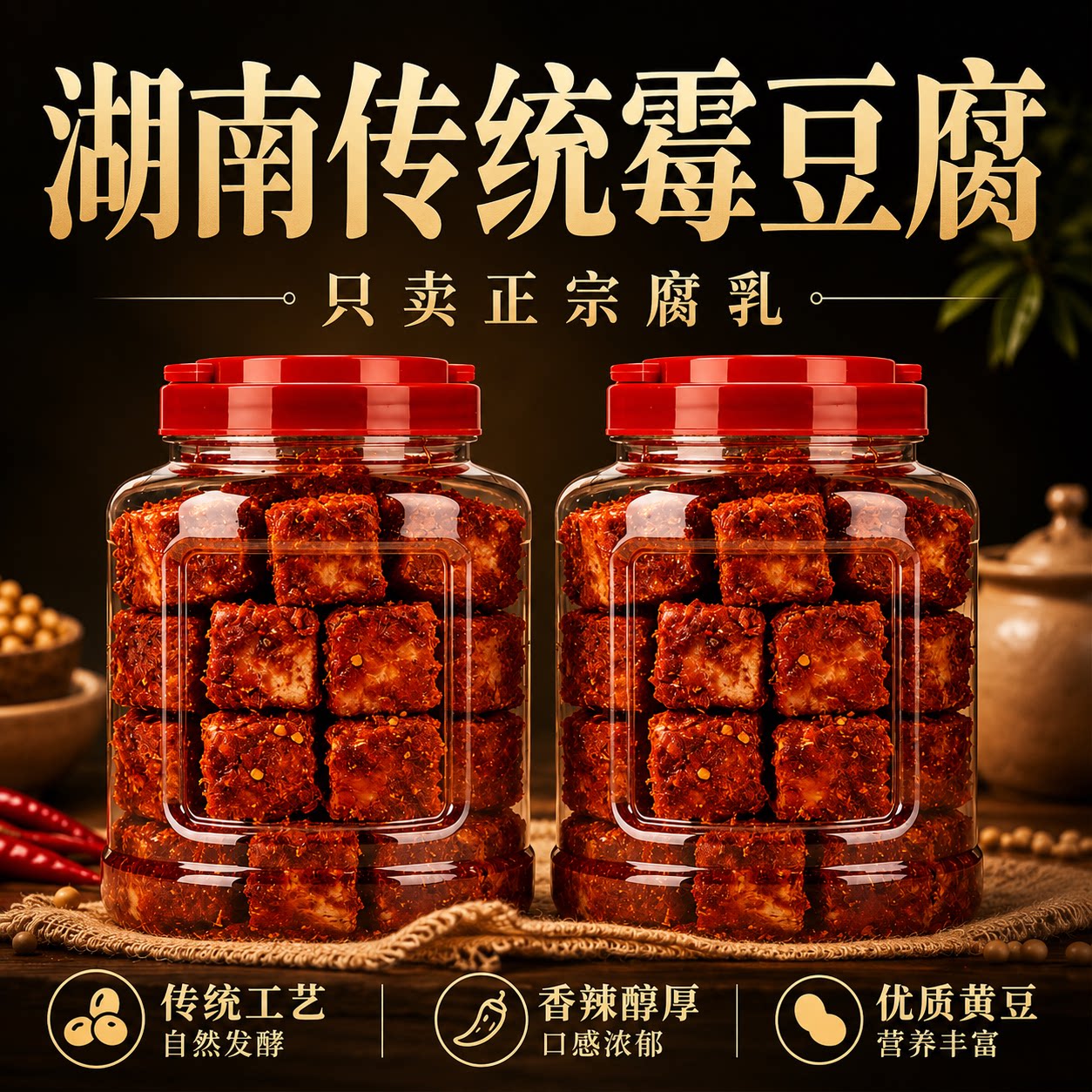 正宗老式豆腐乳霉豆腐湖南特产白溪农家风味麻辣纯手工现拌下饭菜