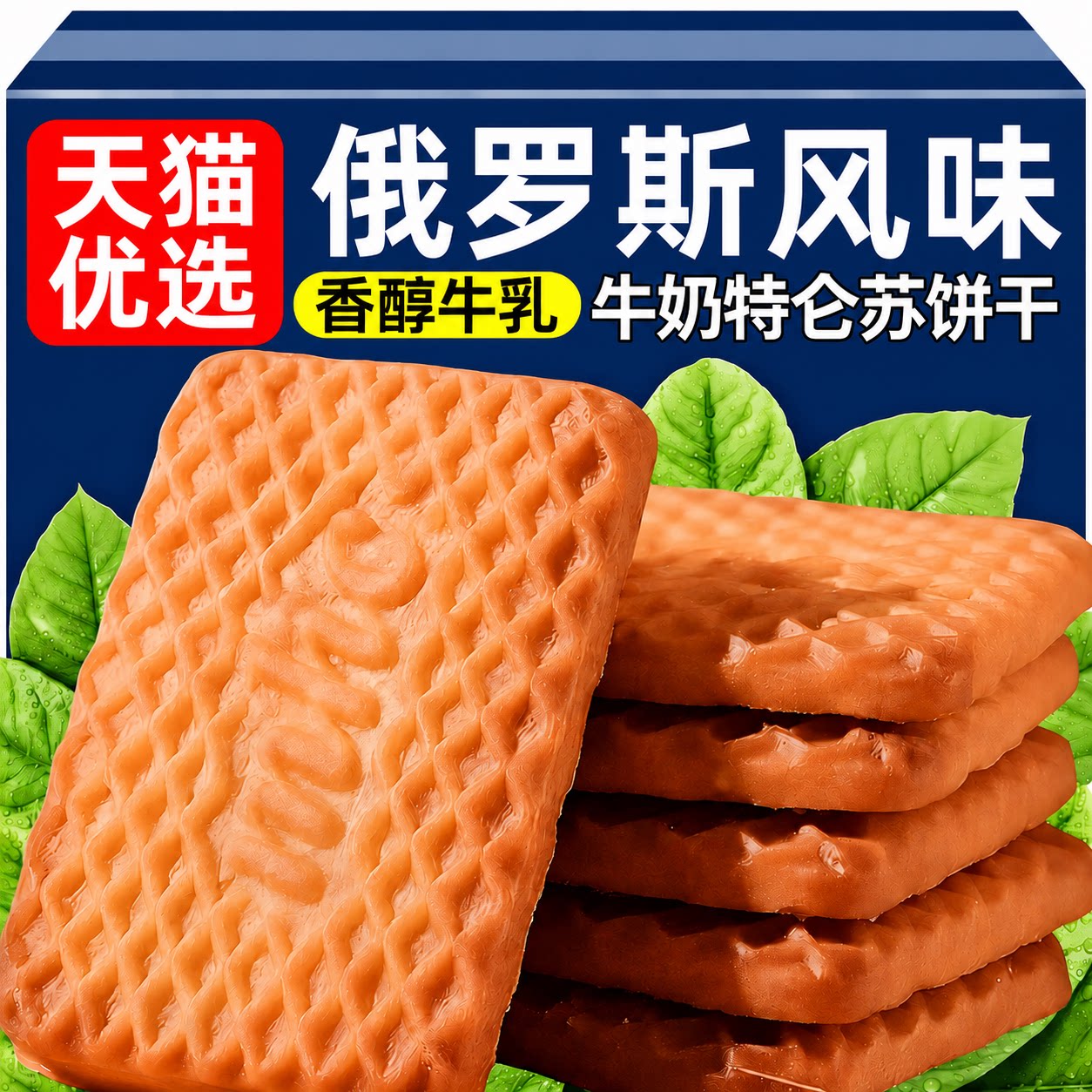 【进口风味】俄罗斯特浓牛奶饼干高钙特仑酥单独包装原装风味零食